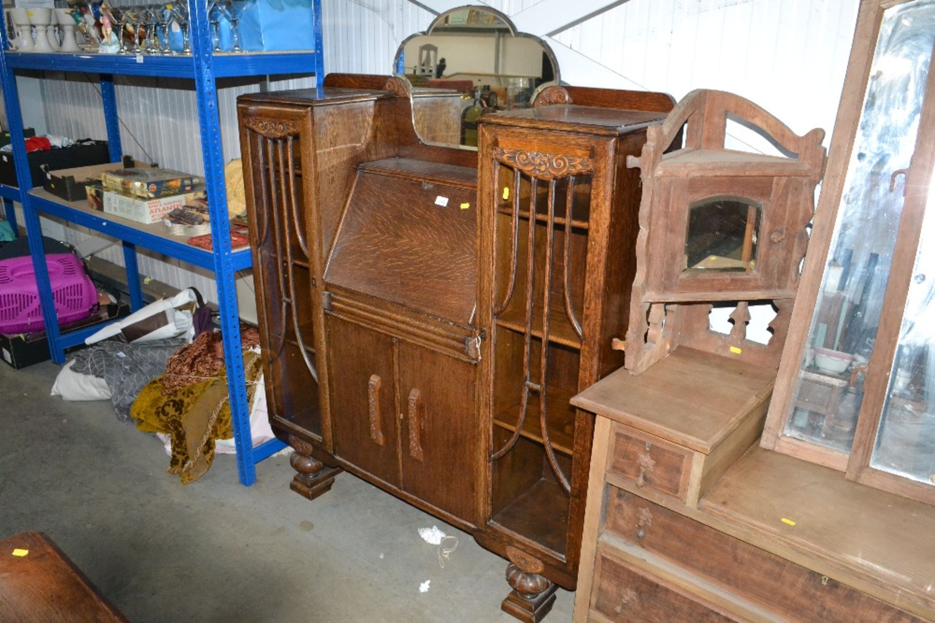 A side by side bureau bookcase