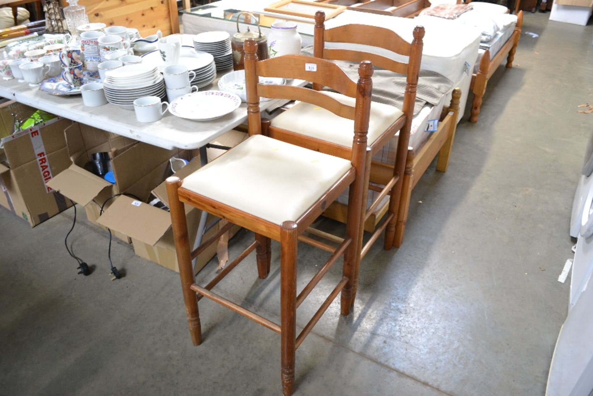 Two pine high chairs
