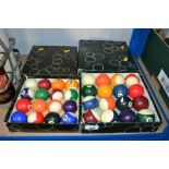 Two sets of pool balls