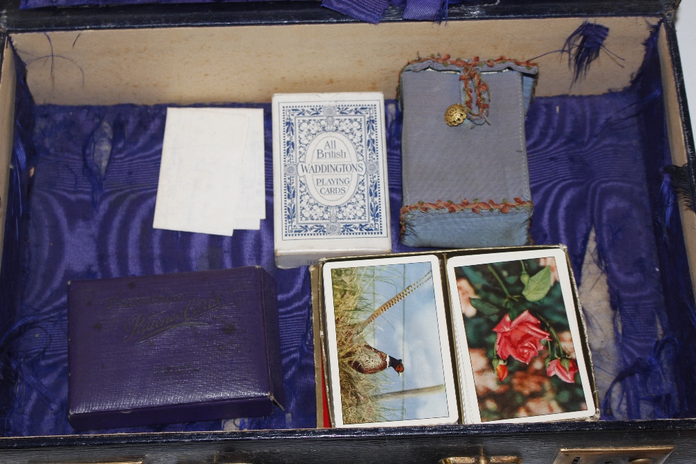 A leather suitcase AF and contents of cribbage boa - Image 2 of 6