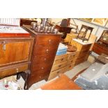 An oak chest fitted five drawers