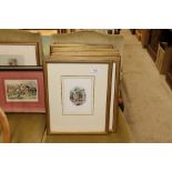Twelve framed and glazed prints after Miles Burkit