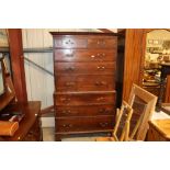 A Georgian mahogany pine sided chest on chest, the