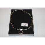 A large Sterling silver and black onyx set collar