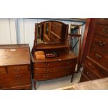 A 19th Century mahogany bow front dressing chest t