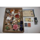 A tray of various sundry items to include miniatur