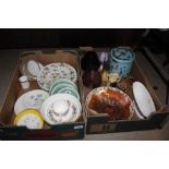 Two boxes containing various Wedgwood china, ameth