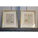 Two framed and glazed French fashion prints