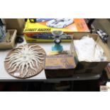 A Studio pottery sun plaque, a Fleetway mincer, si