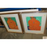 Two gilt framed nude prints signed 'Summers'