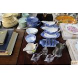 A collection of various patterned blue and white china to include Spode, Italian and Indian Tree