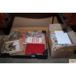 Two boxes of model rail magazines and children's b