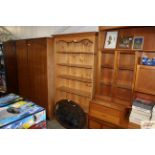 A large stripped pine bookcase