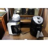 A Salter compact air fryer and a Morphy Richards v