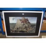 After Pieter Bruegel the Elder, 'The Tower of Babel' coloured print