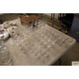 A quantity of sundry wine glasses