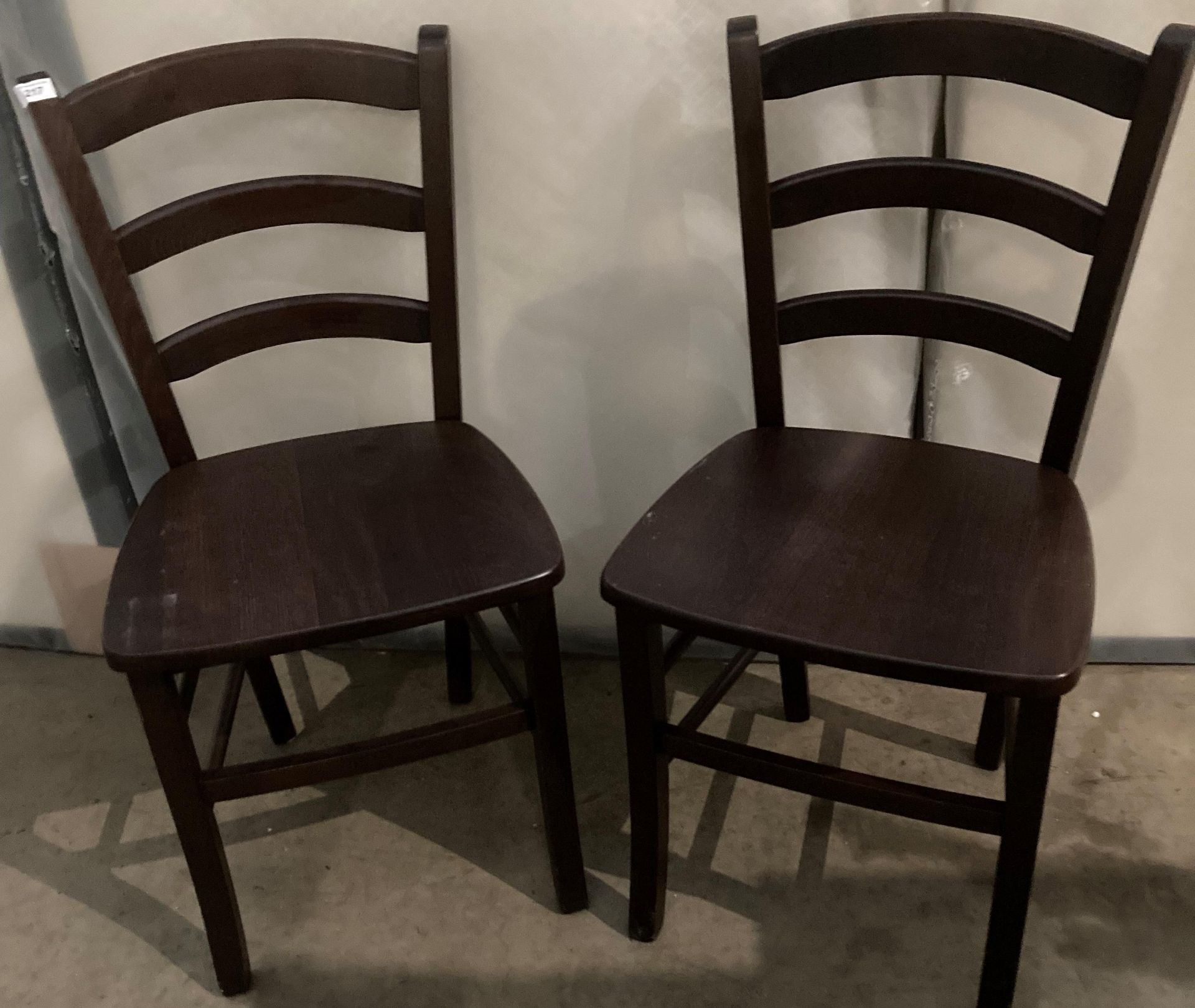 2 x Wooden Rail Back Dining Chairs