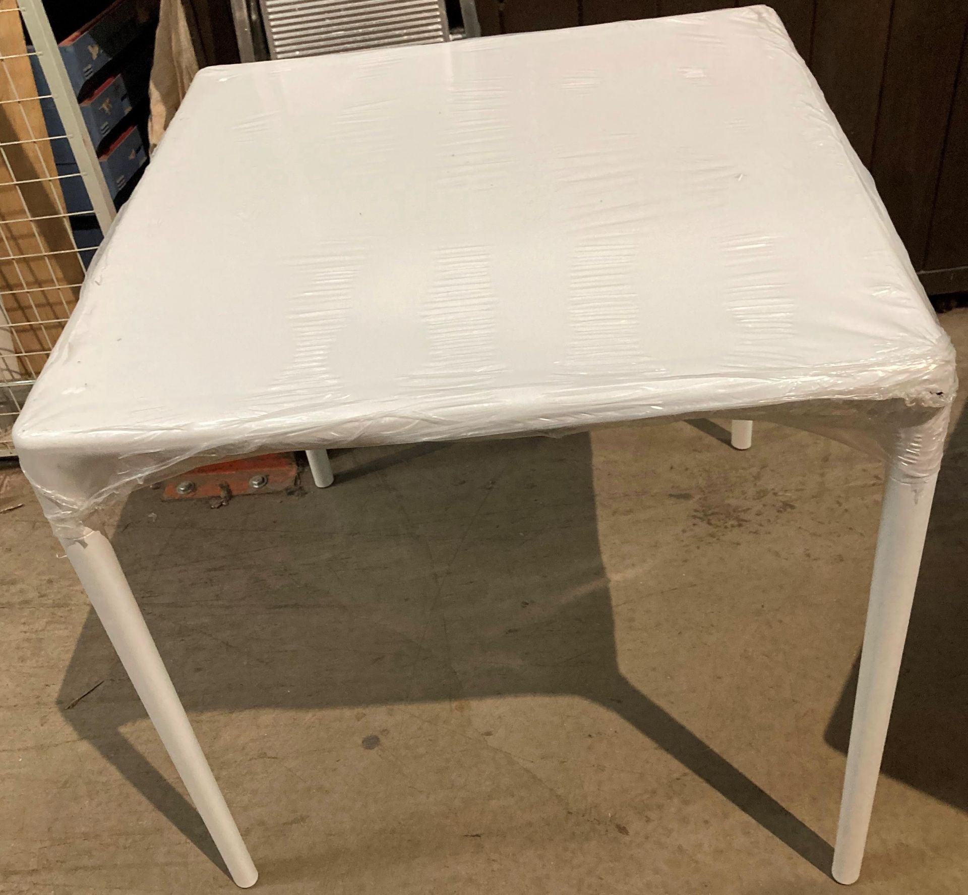 A Siesta Garden Furniture Mango Hi-Tech White Stackable Plastic Table - 72cm x 72cm - Unboxed and - Image 3 of 3