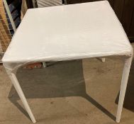 A Siesta Garden Furniture Mango Hi-Tech White Stackable Plastic Table - 72cm x 72cm - Boxed