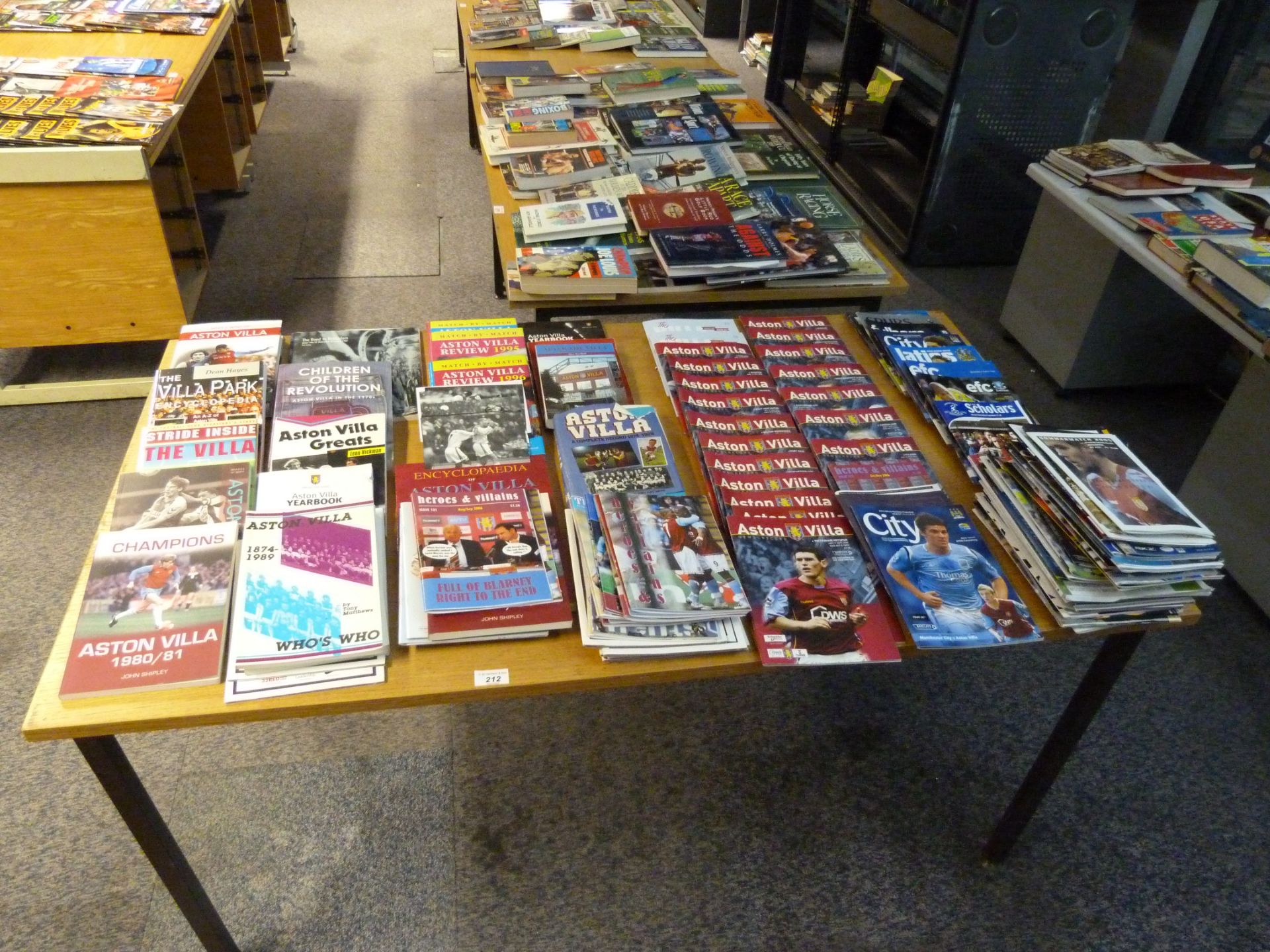 A quantity of Aston Villa programmes , magazines and books.