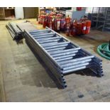 Component parts for a scaffold tower approximately 790mm wide with four wheels,