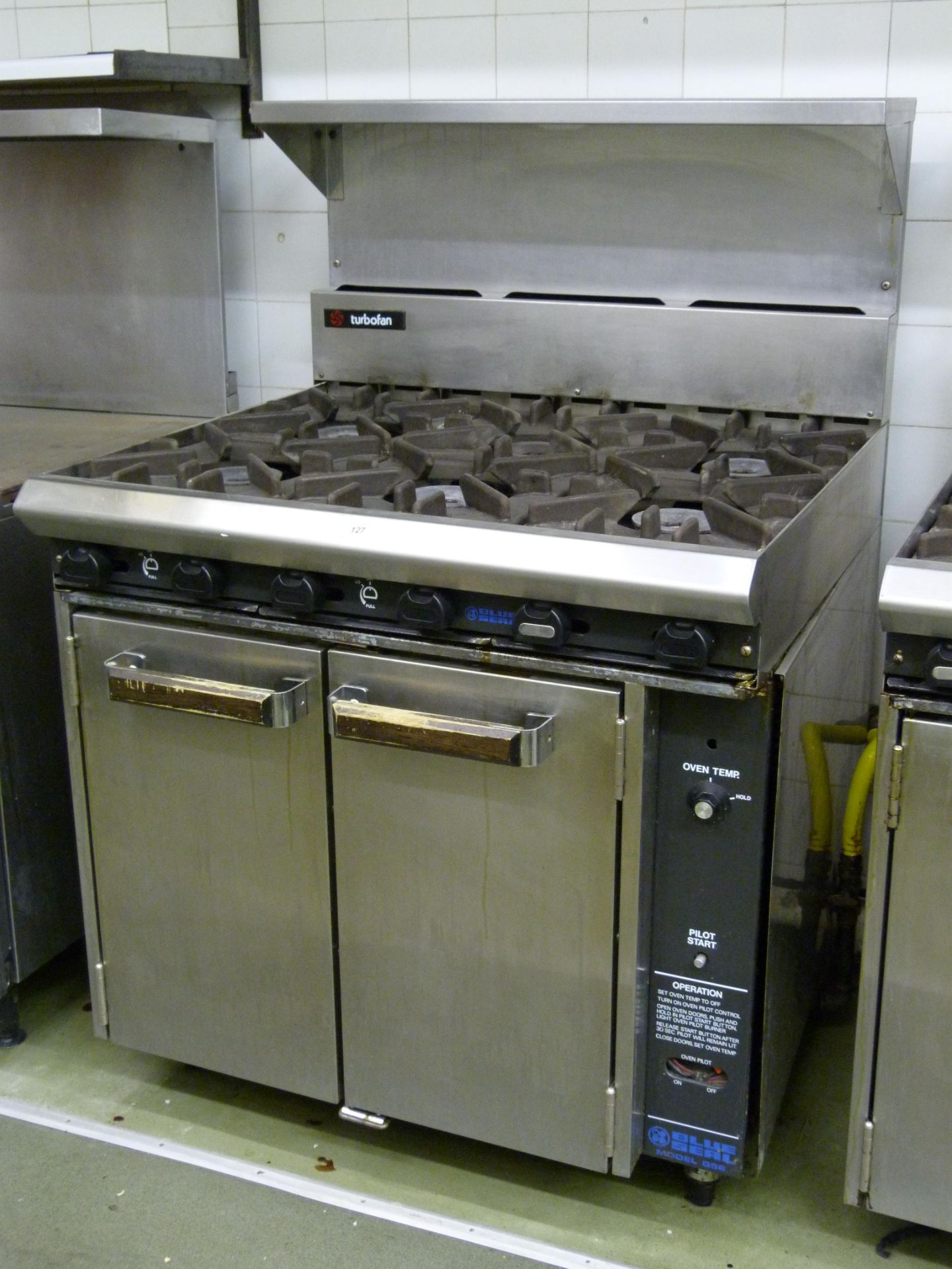 A Blue seal model 656 6 ring gas cooker with gas oven