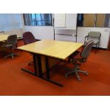 Two desks and OP chairs 120cm x 69cm