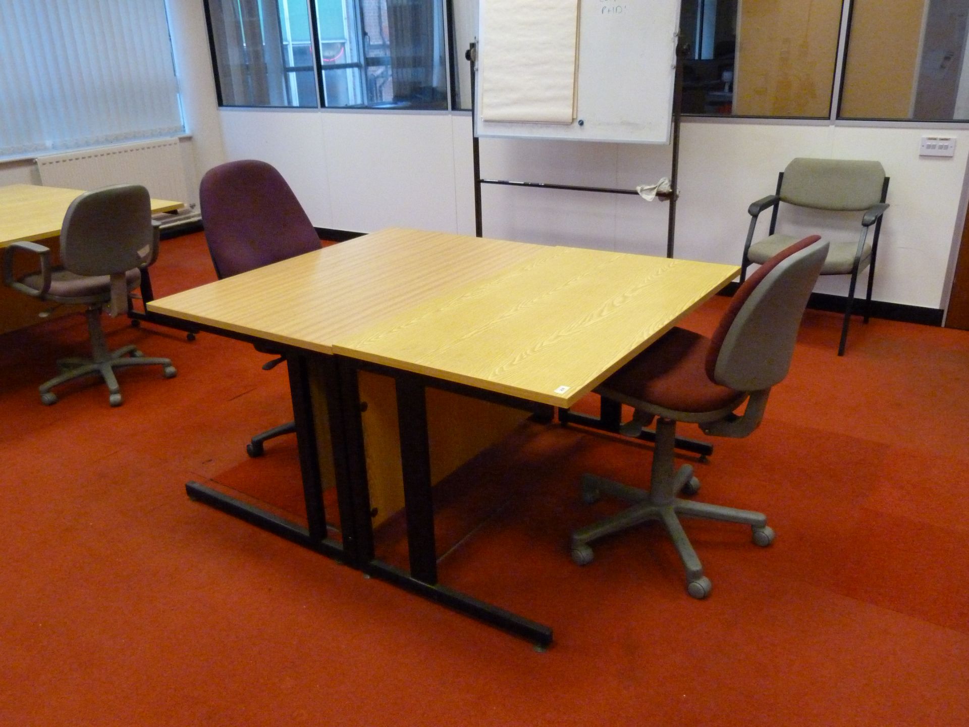 Two desks and OP chairs 120cm x 69cm
