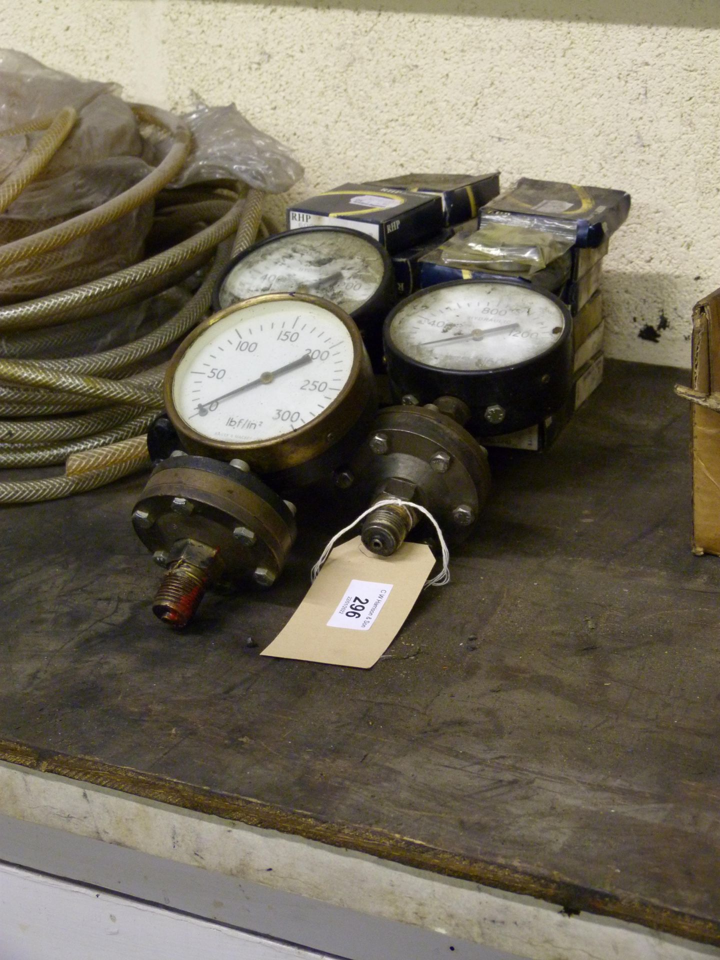 Three pressure gauges - two max pressure 1600 11F/in², - Image 2 of 2