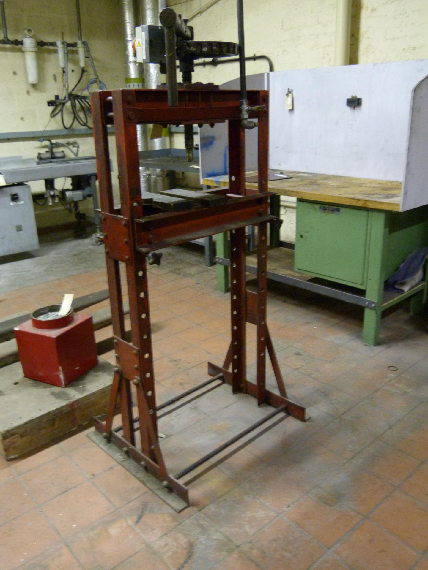 A Harvey and Frost floor standing manual workshop press