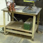 Low steel workbench with Record 75 vice,