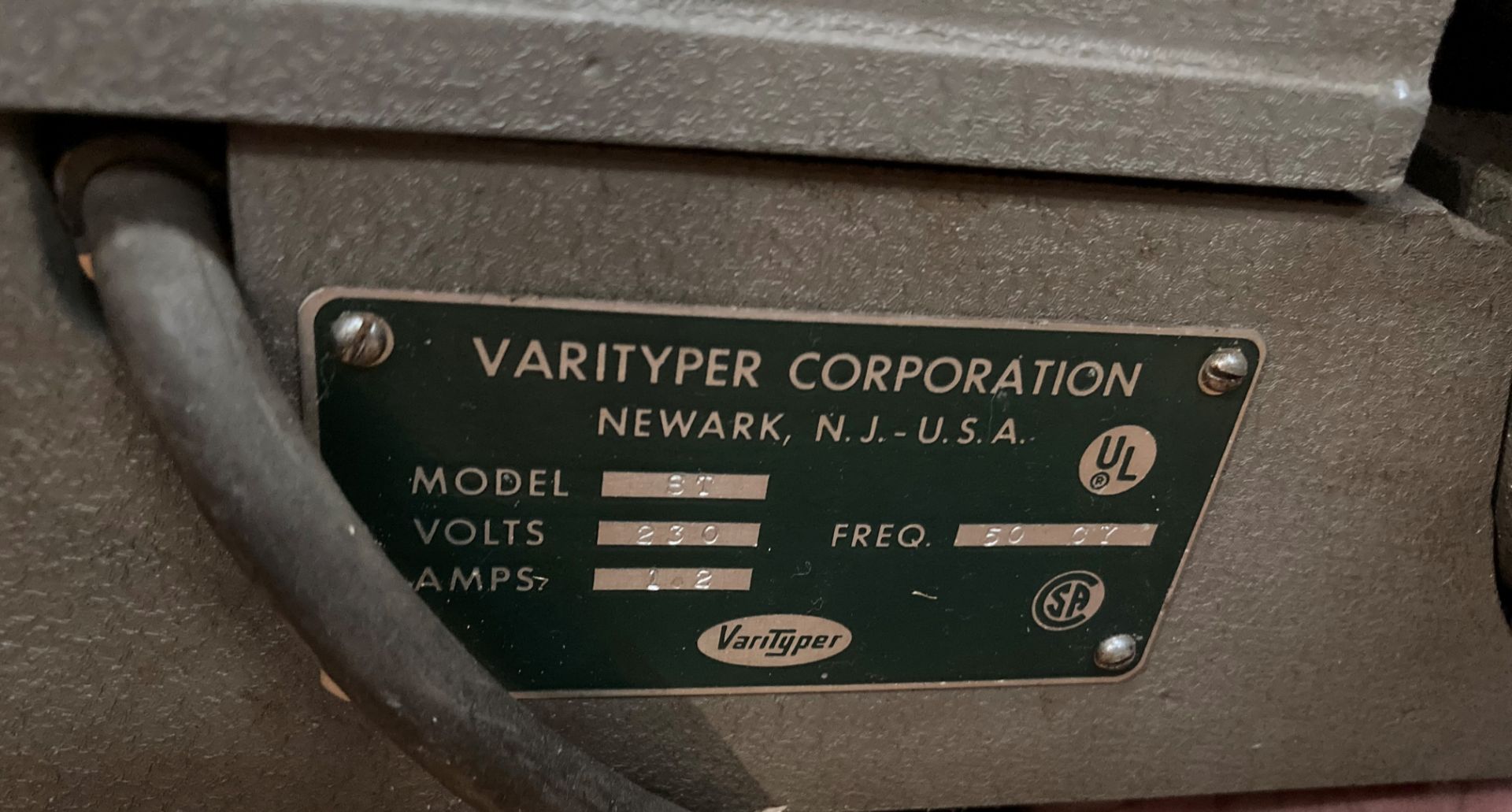 A Varityper Corporation, Newark, N.J. - Image 5 of 10