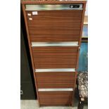 A UPS Sapele finish four drawer filing cabinet with key Further Information