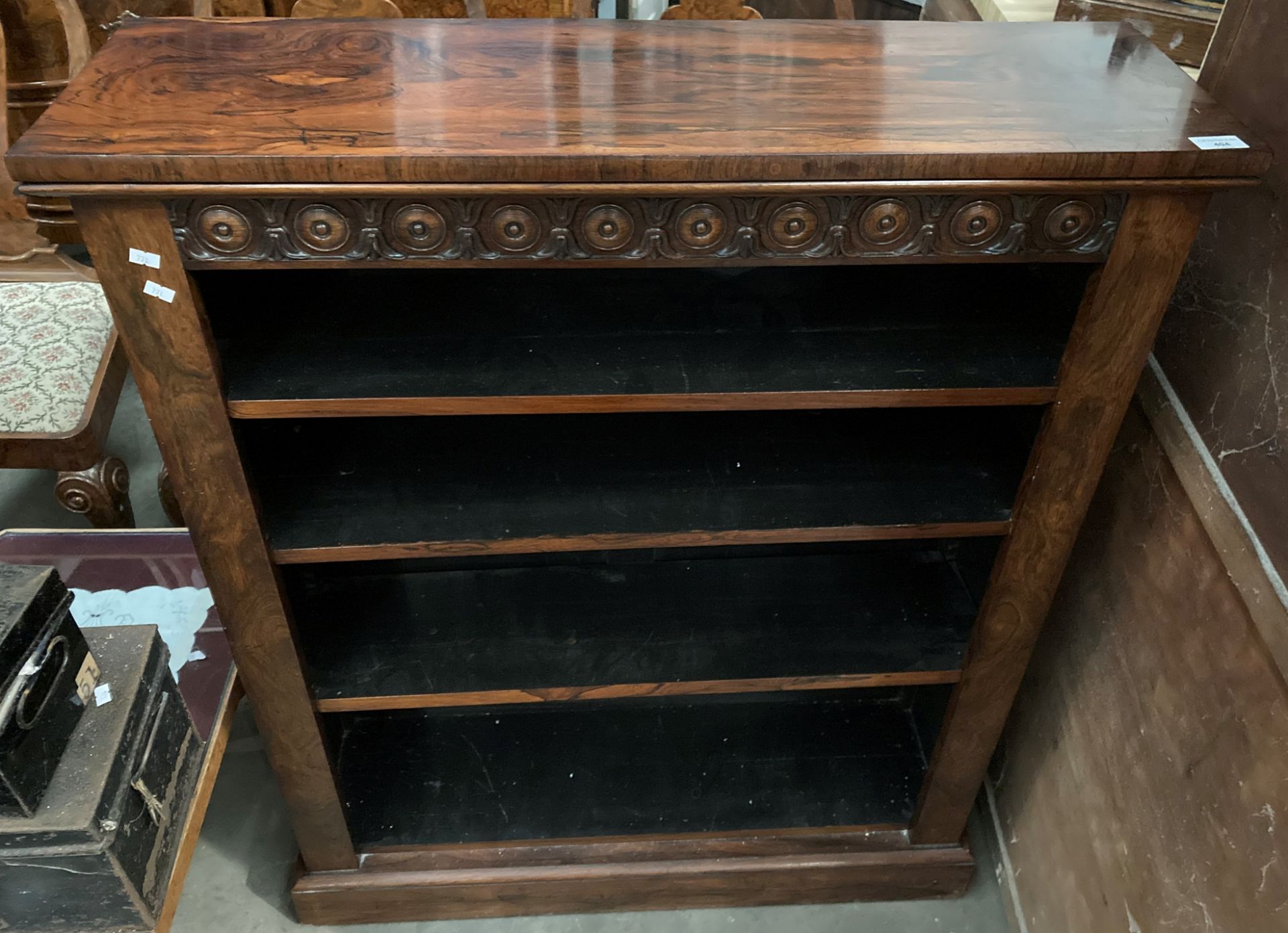 A Victorian rosewood four shelf open bookcase, - Image 2 of 2