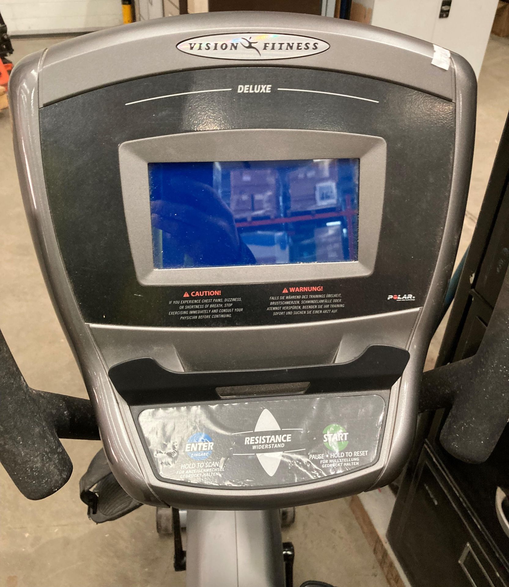 A Vision Fitness R2250 step-thru semi recumbent fitness bike with digital read out and manual - Image 2 of 4