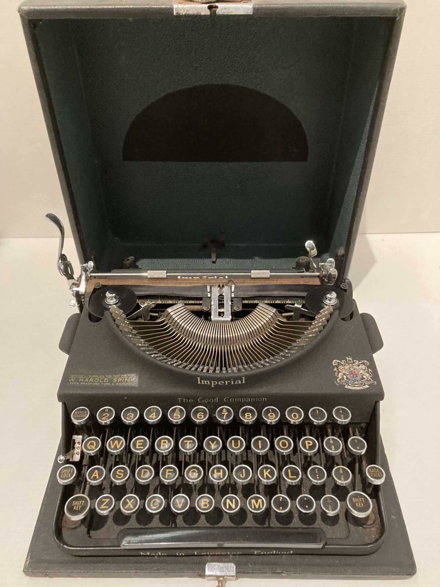 An Imperial Good Companion portable typewriter in carrying case