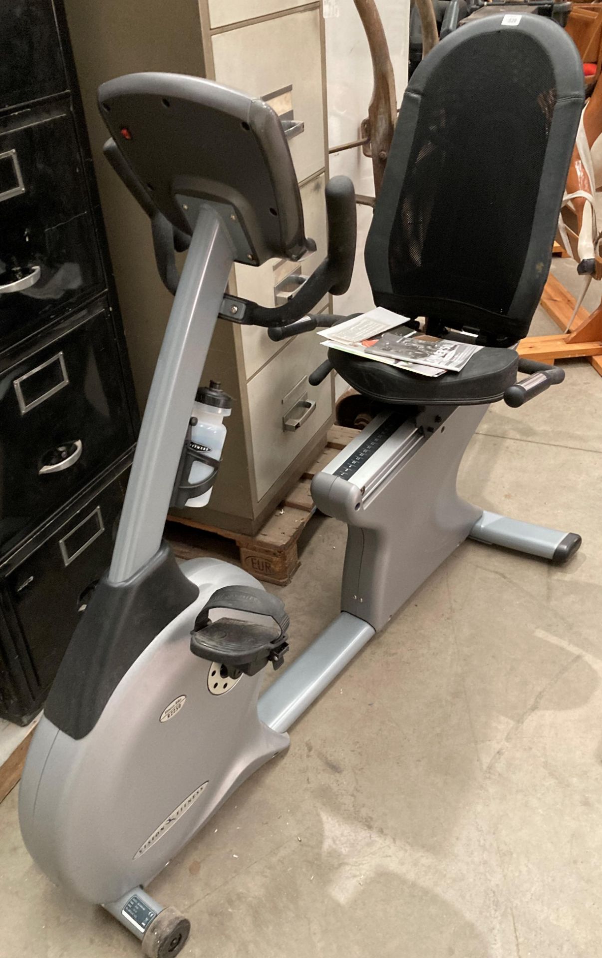 A Vision Fitness R2250 step-thru semi recumbent fitness bike with digital read out and manual - Image 3 of 4