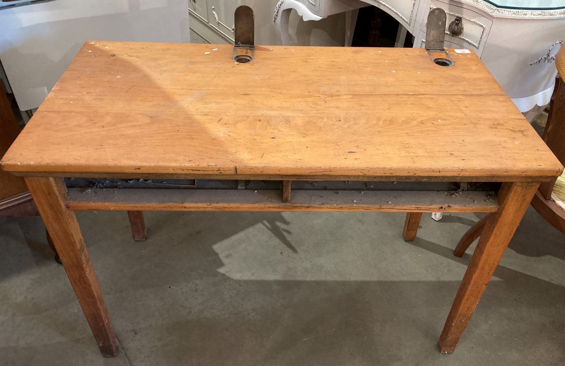 A pine school desk 103cm x 53cm