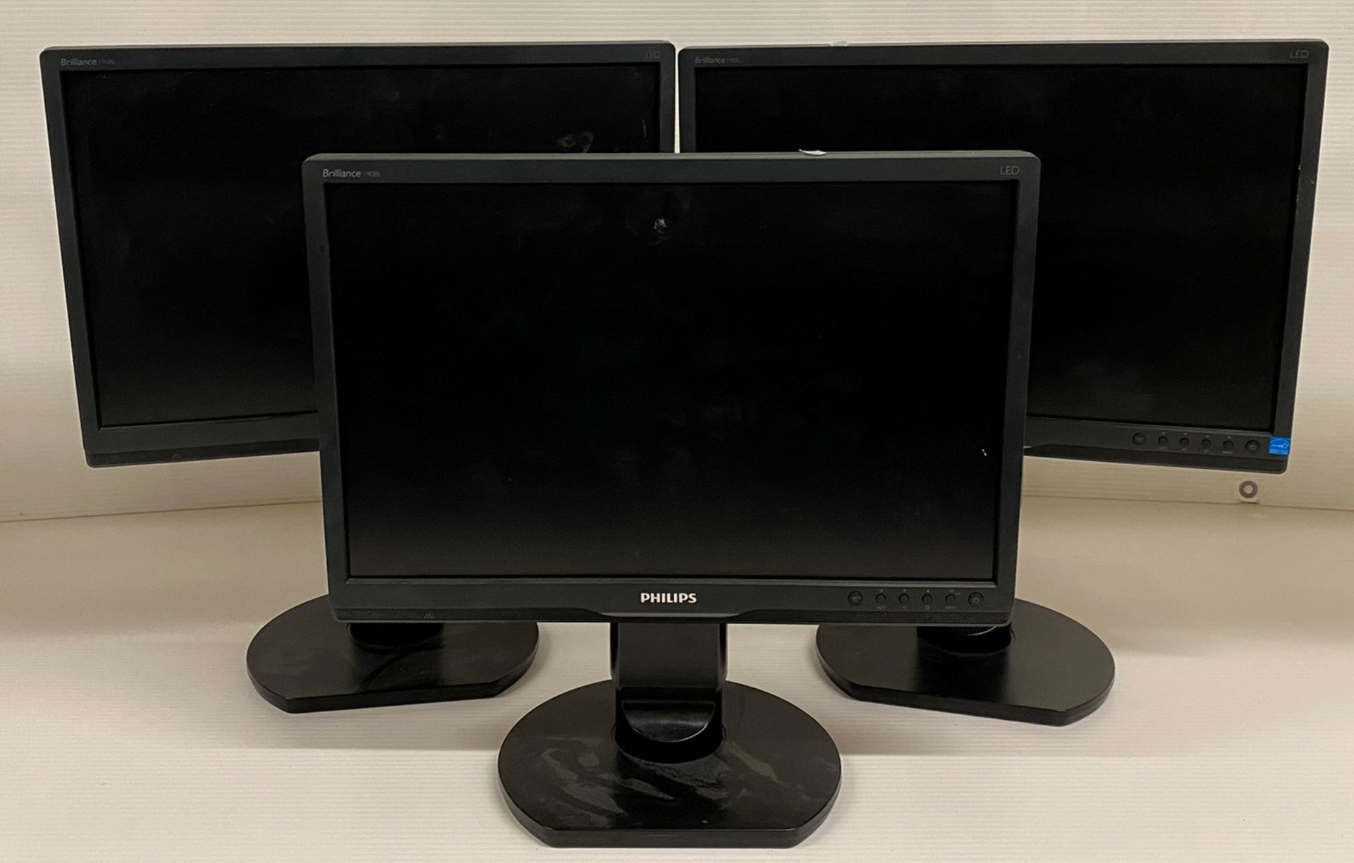3 x Philips Brilliance 19" Height Adjustable Monitors - No Power Leads