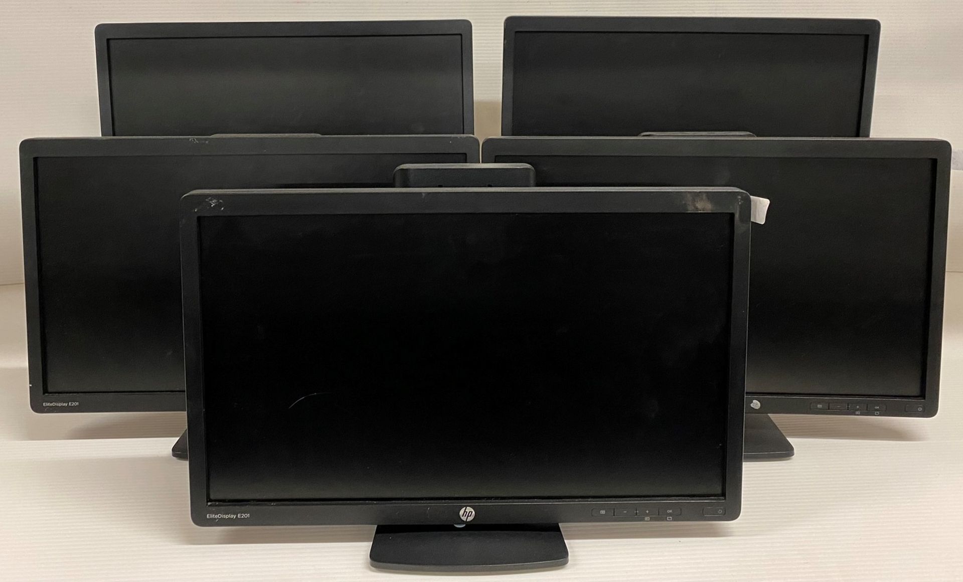 5 x HP EliteDisplay E201 20" Height Adjustable Monitors - No Power Leads