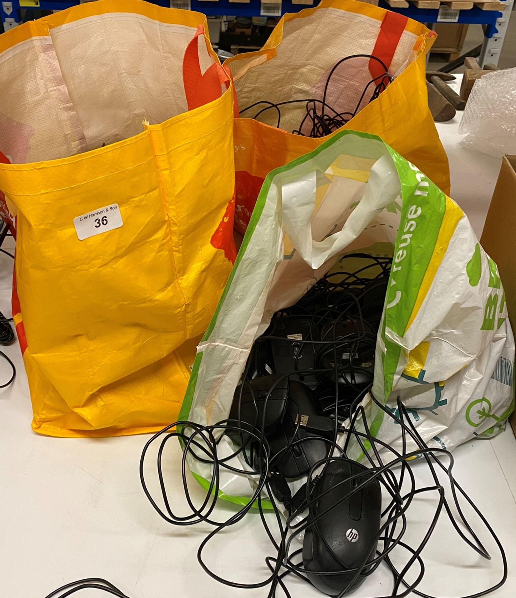 Contents to 3 Bags - Approximately 60 Assorted Wired Mice