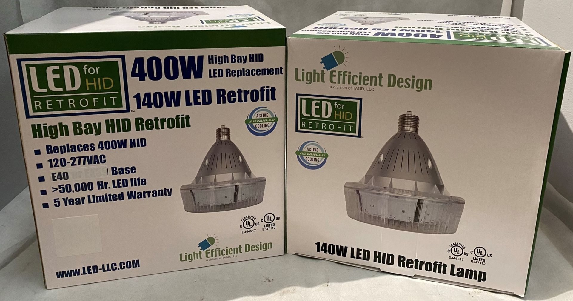 13 x Light Efficient Design LED-8030-DL-E40 140W LED HID Retrofit High Bay lamps (5700k CCT) -
