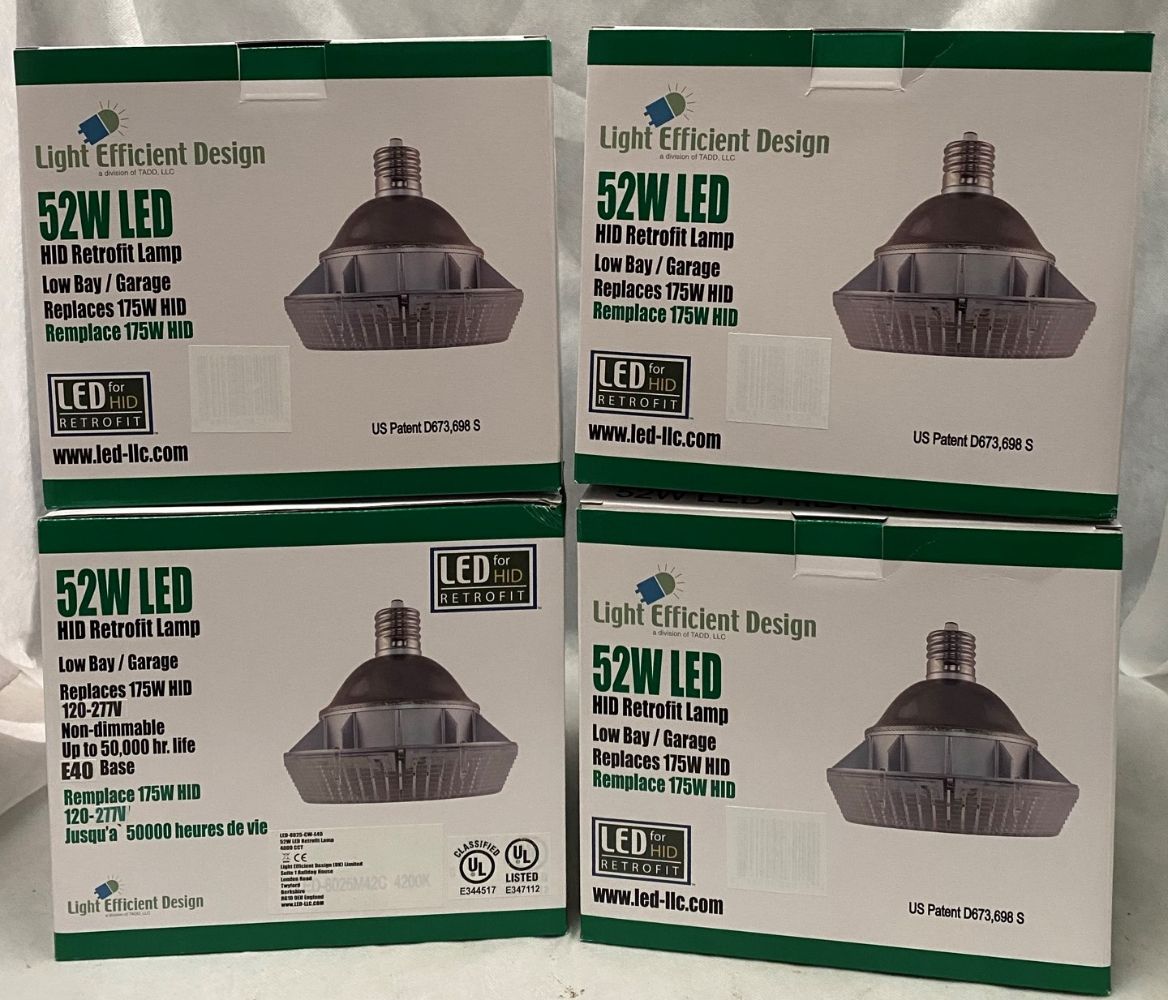 Industrial LED Lighting - Boxed Stock of Light Efficient Design LED Retrofit High Bay, Warehouse, Post Top & Area Lamps - Trade Price £194,000