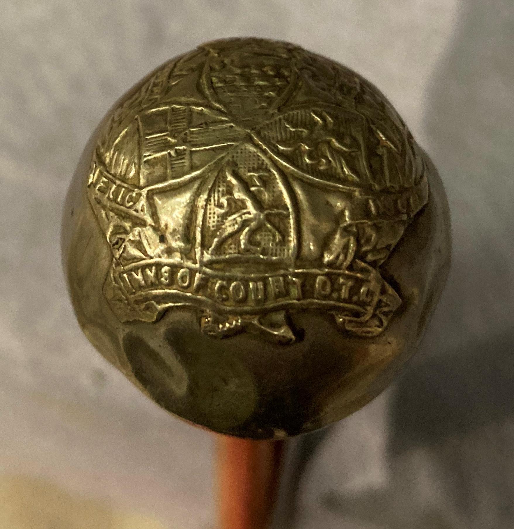 A wood swagger stick with silver coloured handle inscribed 'Inns of Court O.T. - Image 4 of 4