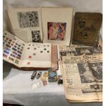 Contents to tray - 'The Empire Stamp album' and contents - stamps of the British Empire,