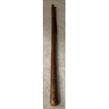 A brown leather bound swagger stick 62cm