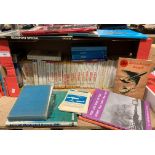 Contents to box and in front of box - thirty-five Observer year and other aircraft related books