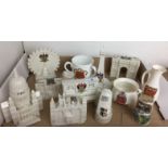 Contents to tray - twelve larger pieces of crested china by Carlton, Willow Art, etc.