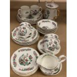 Forty plus pieces of Indian Tree pattern tea/dinner service by Mayfair, Walton etc.