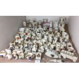 Contents to part of rack - approximately 100 pieces of crested china by Carlton, Shelley, Victoria,